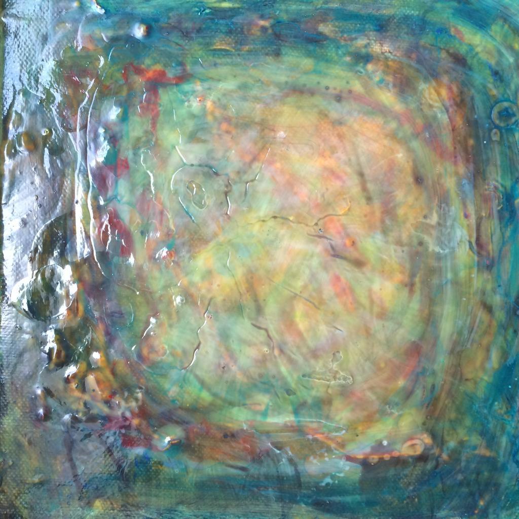 Abstract acrylic paintings photograph. 8x8 inches on stretched canvas.