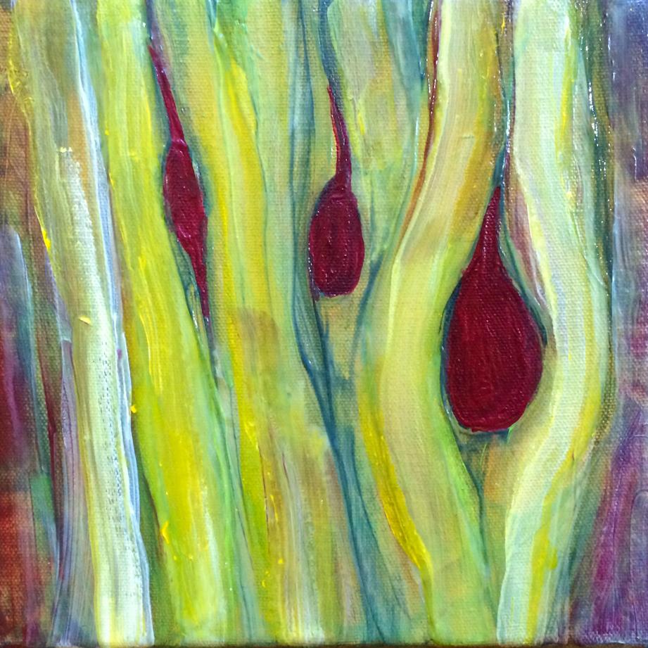 Abstract acrylic paintings photograph. 8x8 inches on stretched canvas.