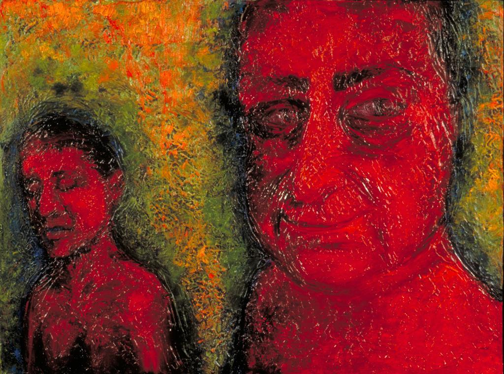 Figures and Portraits photograph. 24x12 inches, oil on wood