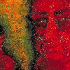 Red and yellow portraits oil painting