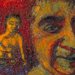 Yellow and red portraits oil painting