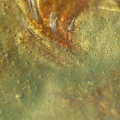 Gold yellow orange green extremely detailed painting closeup with bubbles