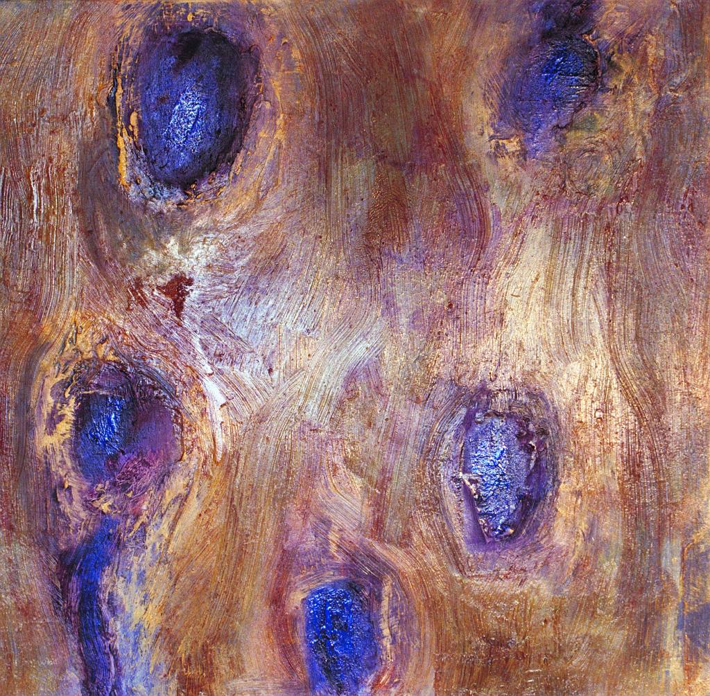 Abstract oil paintings photograph. A very textured oil painting, maybe 18x18 inches.