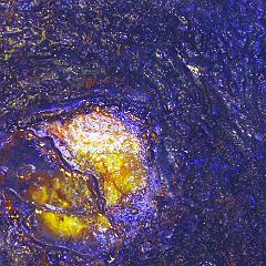 Blue yellow textured abstract painting