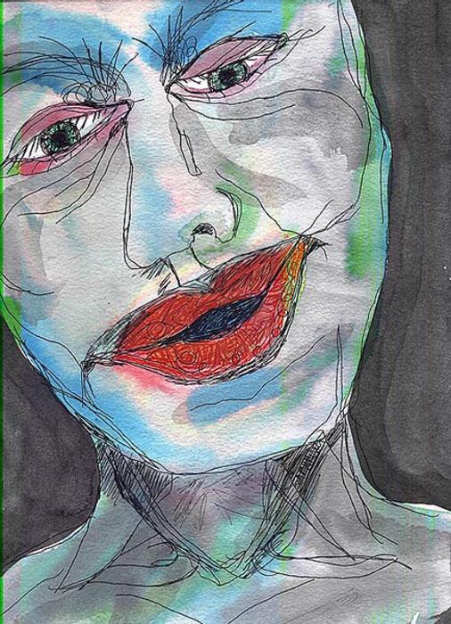 Watercolors and ink photograph. 8x11 inches ink and watercolor on paper