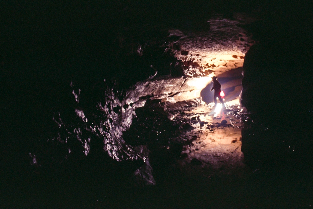Clarksville Cave, New York photograph. This is what the cave almost looks like in the dark.
