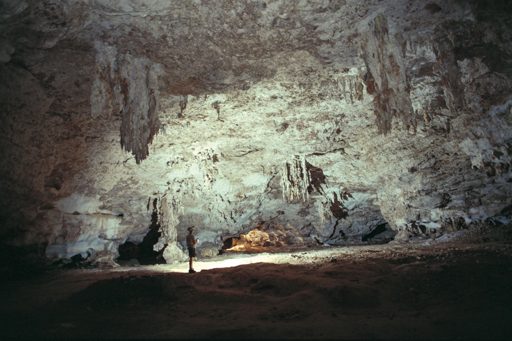 Mona Island Caves, Puerto Rico photograph. One light bulb produces enough light to capture a large amount of the room