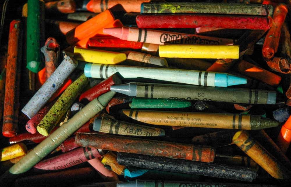 Crayons photograph. I photographed crayons quite heavily once upon a time. So colorful! So passive! So easy to work with!