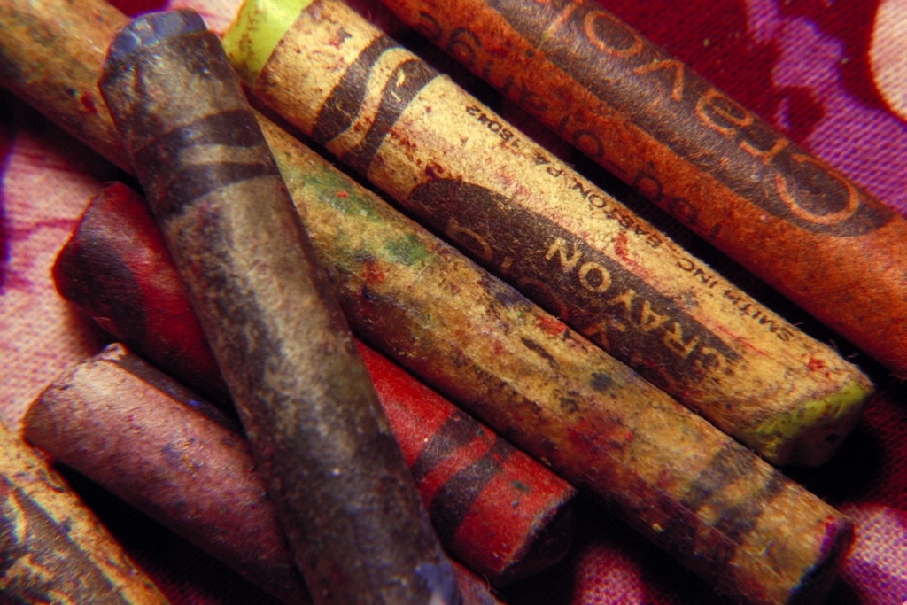 Crayons photograph. I have had this used dirty set of crayons forever.