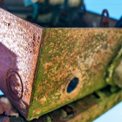 Closeup of rusty object at Marin Headlands