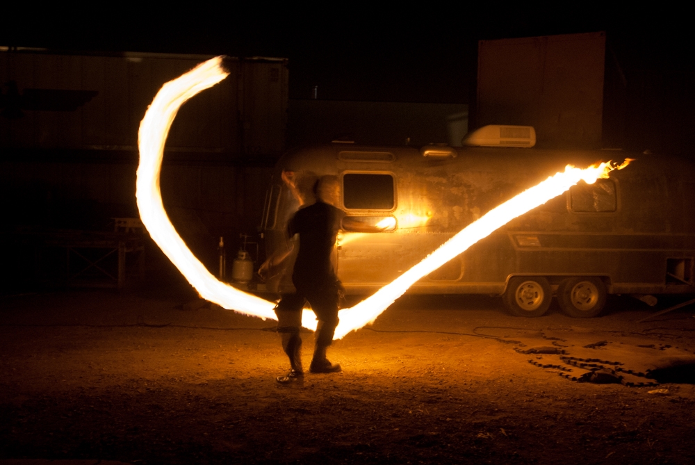 Fire Spinners photograph. Rope dart
