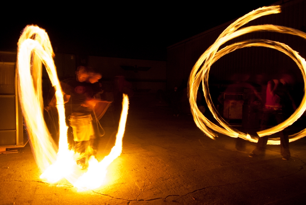 Fire Spinners photograph. Rope darts