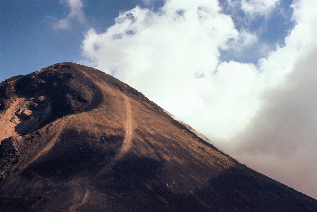 Guatemala photograph. Volcano Acatenango is near Antigua, Guatemala. This is the very tippy-top of the hike at 13,000 feet. I literally had to drag my body up this part, the dirt was so loose and slippery and steep. I kept sliding backwards. We got extremely gritty.