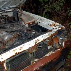 Abandoned car at Hawaii Volcanoes National Park