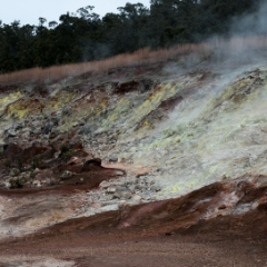 Geothermal steam at Hawaii Volcanoes National Park