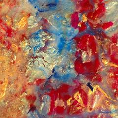 Red and yellow abstract painting