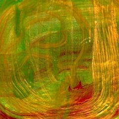 Yellow, red, and green abstract painting