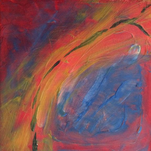 Early drafts of abstract acrylic paintings photograph. 