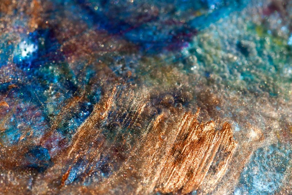 Extreme close-up macros of abstract acrylic paintings photograph. 