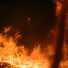 Fire tornado with fire