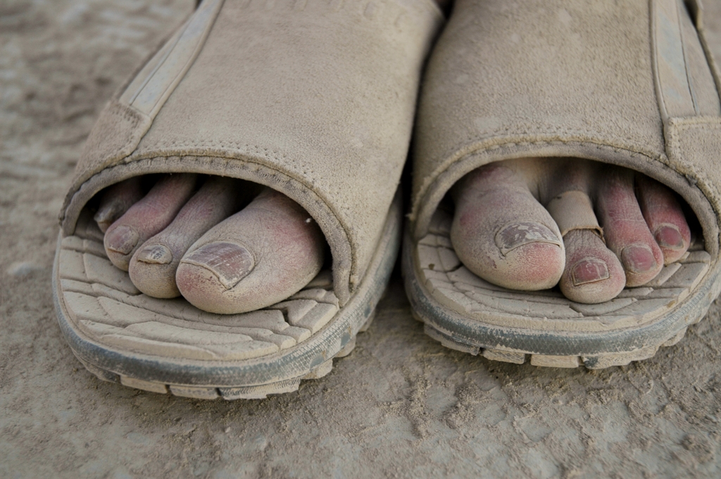 Feet and Shoes photograph. Dusty toes are a thing