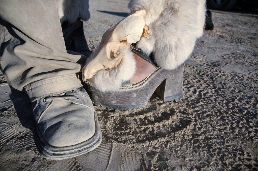 Feet and Shoes photograph. I like the fur on her shoes.