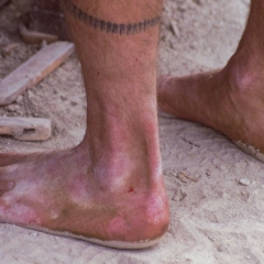 Dirty bare feet