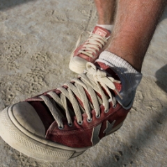 Red sneakers