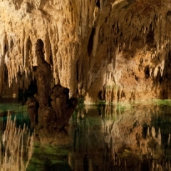 Cenote Aktun Chen stalactites and lake