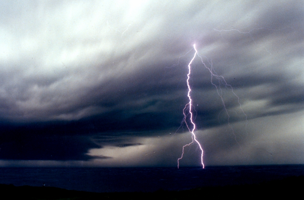 Sky, lightning and clouds photograph. 