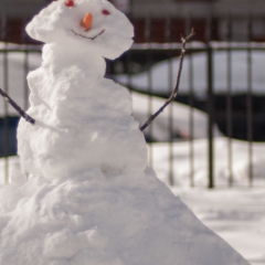 Happy boston snowman